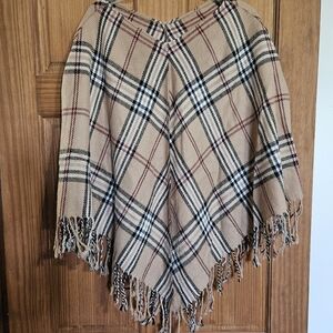 Plaid poncho